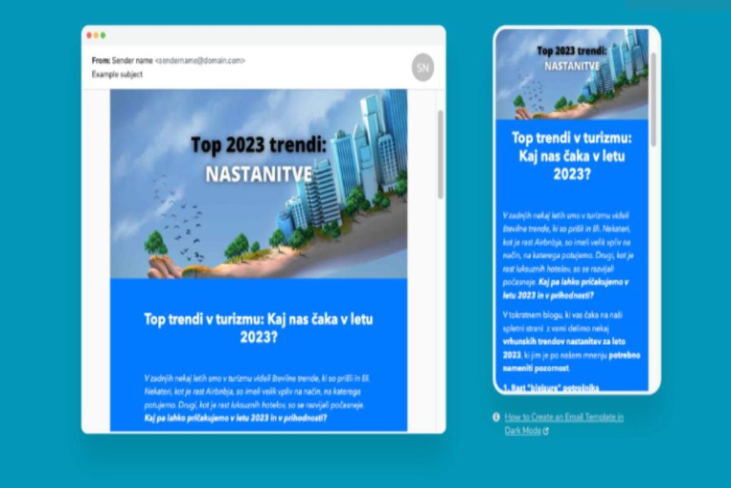 Primer optimizacije e-poste za mobilne naprave