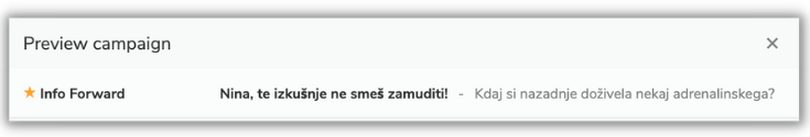 primer personalizacije v zadevi e-maila
